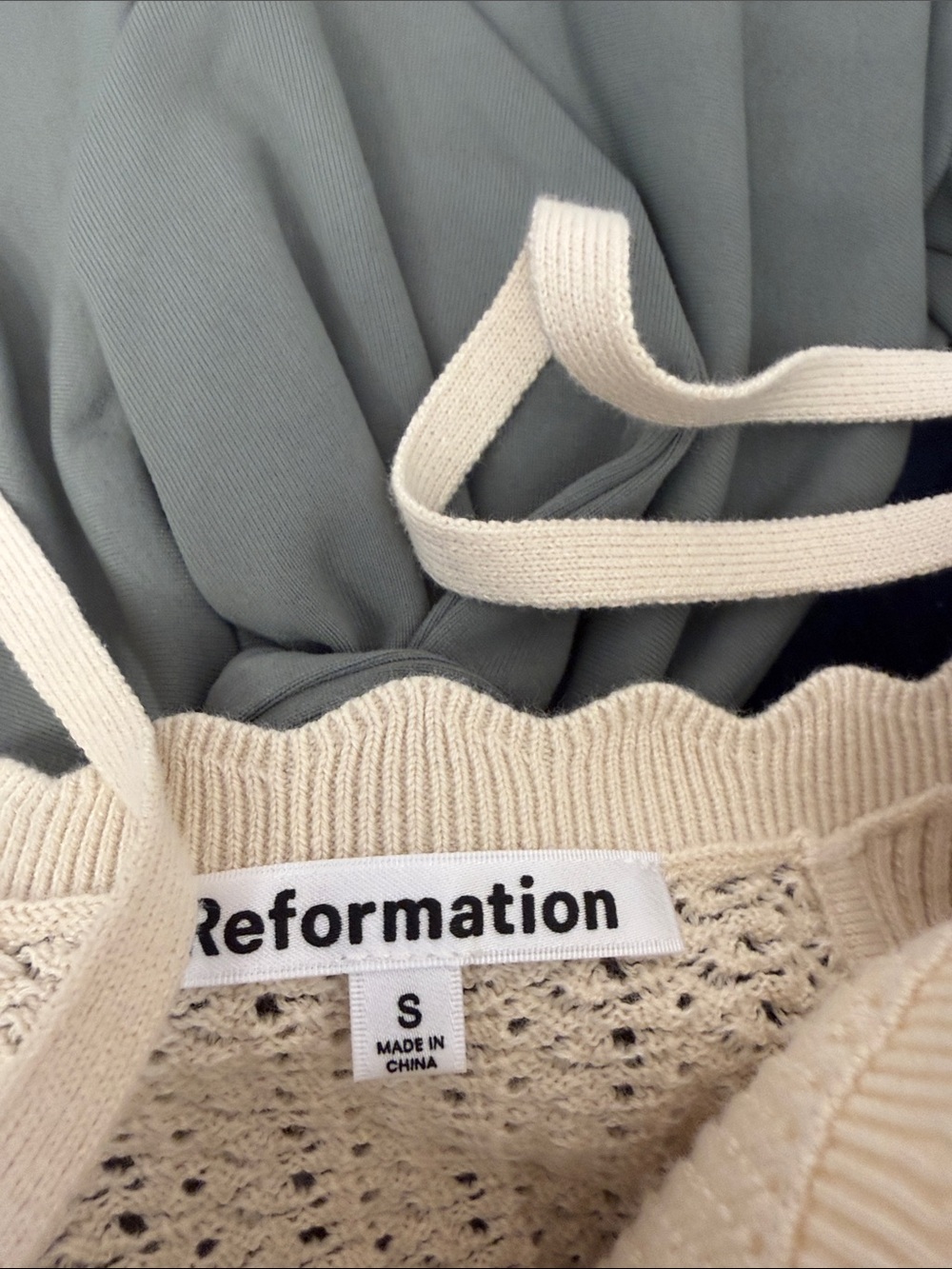 Reformation Cream Ribbed Scoop-Neck Bralette - Picture 3 of 7